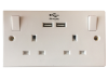 SMJ Switched Socket 2 Gang 13A With 2 x USB 1