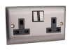 SMJ Switched Socket 2-Gang 13A Brushed Steel 1
