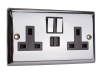 SMJ Switched Socket 2-Gang 13A with 2 x USB Chrome 1