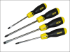 Stanley Tools Cushion Grip Screwdriver Set Par/Flared /Phillips Set of 4 1