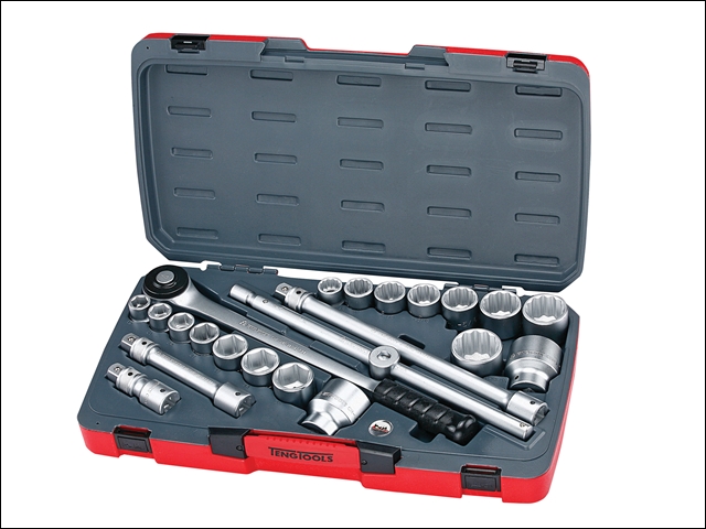 Teng T3422S Socket Set of 22 Metric & AF 3/4in Drive 1