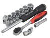 Teng TT3819 19 Piece Reg Metric Socket Set 3/8in Drive 3