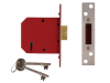 UNION 2101 5 Lever Mortice Deadlock Satin Brass Finish 65mm 2.5in Box 1