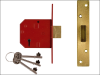 UNION 2134E 5 Lever BS Mortice Deadlock Satin Brass Finish 67mm 2.5in Box 1