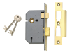 UNION 2277 3 Lever Mortice Sashlock Polished Brass 77.5mm 3in Box 1