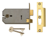 UNION 2077-5 3 Lever Horizontal Mortice Lock 124mm Satin Chrome 1