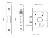 UNION StrongBOLT 2103S Polished Brass 3 Lever Mortice Deadlock 81mm 3in Visi 2