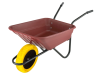 Walsall Boxed 90L Burgundy Polypropylene Wheelbarrow - Puncture Proof 1