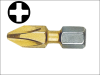 Witte Phillips No.1pt Titanium Coated Screwdriver Bits 25mm (Card of 2) 1