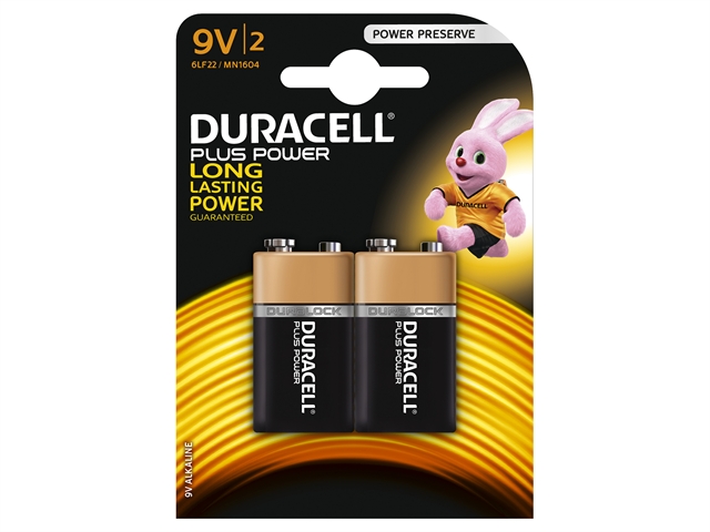 XMS Duracell 9V Alkaline Batteries Pack of 2 1