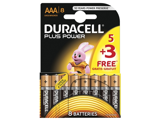 XMS Duracell AAA Batteries Pack of 8 1