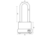 Yale Locks Y125 40mm Laminated Steel Padlock 63mm Shackle 3