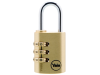 Yale Locks Y150 30mm Brass Combination Padlock 1