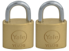 Yale Locks YE1 Brass Padlock 20mm (2 Pack) 1