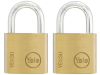 Yale Locks YE1 Brass Padlock 30mm (2 Pack) 1
