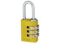 ABUS 145/20 20mm Aluminium Combination Padlock Yellow 46572