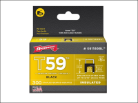 Arrow T59 Insulated Staples Black 8 x 8mm Box 300