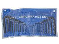 BlueSpot Tools Metric & Imperial Hexagon Key Pouch Set of 25