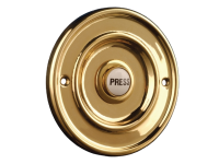 Byron Round Wired Bell Push Flush Fit Brass