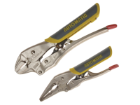 C H Hanson Automatic Locking Pliers Set of 2 180mm  & 250mm Mixed Jaw Soft Grip