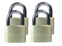 DEFENDER Aluminium Padlock Keyed Alike Quad Pack 40mm