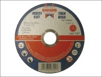 Faithfull Multi-Cut Thin Cut Off Wheel 125mm x 1.0 x 22 Pack of 10