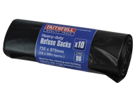 Faithfull Heavy-Duty Black Refuse Sacks (10)