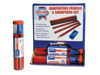Faithfull Carpenters Pencils Red (12 x Tubes of 12 + Sharpener)