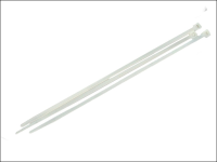 Faithfull Cable Ties White 200mm x 3.6mm Pack of 100