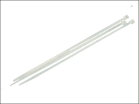 Faithfull Cable Ties White 300mm X 4.8mm Pack of 100