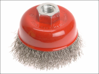 Faithfull Wire Cup Brush 80mm x M14 x 2 Stainless Steel 0.30mm