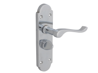 Forge Backplate Handle Privacy - Gable Chrome Finish