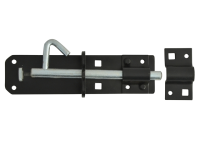 Forge Padlock Bolt Black Powder Coated 150mm (6in)