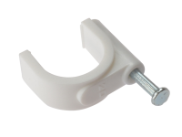 Forgefix Cable Clip Round White 19-24mm Box 50