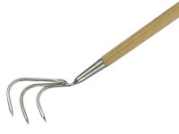 Kent and Stowe Long Handled 3 Prong Cultivator Stainless Steel