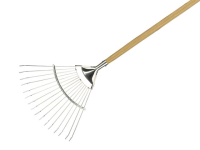 Kent & Stowe Stainless Steel Long Handled Lawn & Leaf Rake, FSC®