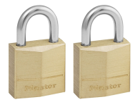 Master Lock Solid Brass 20mm Padlock 3 Pin - Keyed Alike x 2