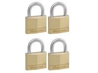 Master Lock Solid Brass 40mm Padlock 4 Pin - Keyed Alike x 4