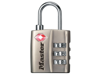Master Lock TSA 3 Digit Combination Nickel 30mm Padlock