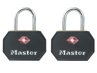 Master Lock Aluminium 30mm Padlocks Black ABS Cover x 2 -Keyed Alike