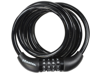 Master Lock Black Self Coiling Combination Cable 1.8m x 8mm