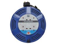 Masterplug Cassette Cable Reel 12 Metre 4 Socket Thermal Cut-Out Blue 13A 240 Volt 240V