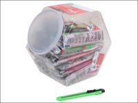 Personna Plastic Neon 9mm Snap-Off Knife Jar of 75 Knives with 1 Blade
