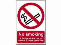 Scan No Smoking It Is Against The Law To Smoke On These Premises - PVC 200 x 300mm