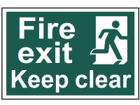 Scan Fire Exit Keep Clear - PVC 300 x 200mm