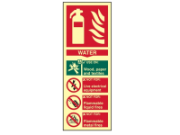 Scan Fire Extinguisher Composite Water - Photoluminescent 75 x 200mm