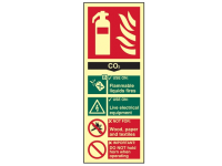 Scan Fire Extinguisher Composite CO2 - Photoluminescent 75 x 200mm