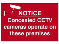 Scan Notice Concealed CCTV Cameras Operate On These Premises - PVC 300 x 200mm