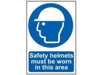 Scan Safety Helmets Must Be Worn In This Area - PVC 400 x 600mm