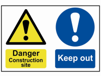 Scan Danger Contruction Site Keep Out - PVC 600 x 400mm